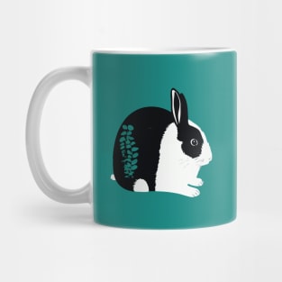 Cute Dutch Rabbit and Eucalyptus Leaves Mug